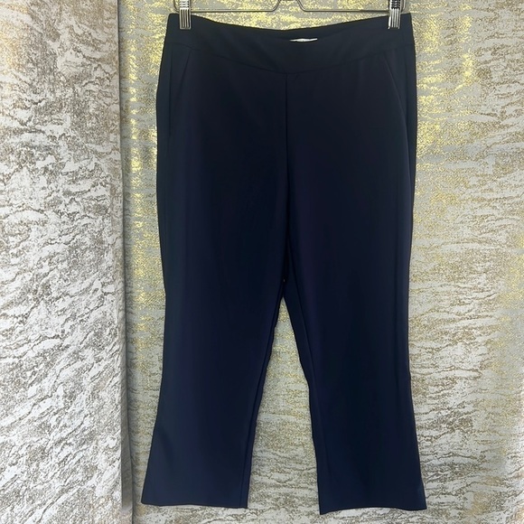 Sung Alfred Sung Navy Pull On High-Rise Capris Size 6 - Picture 2 of 12